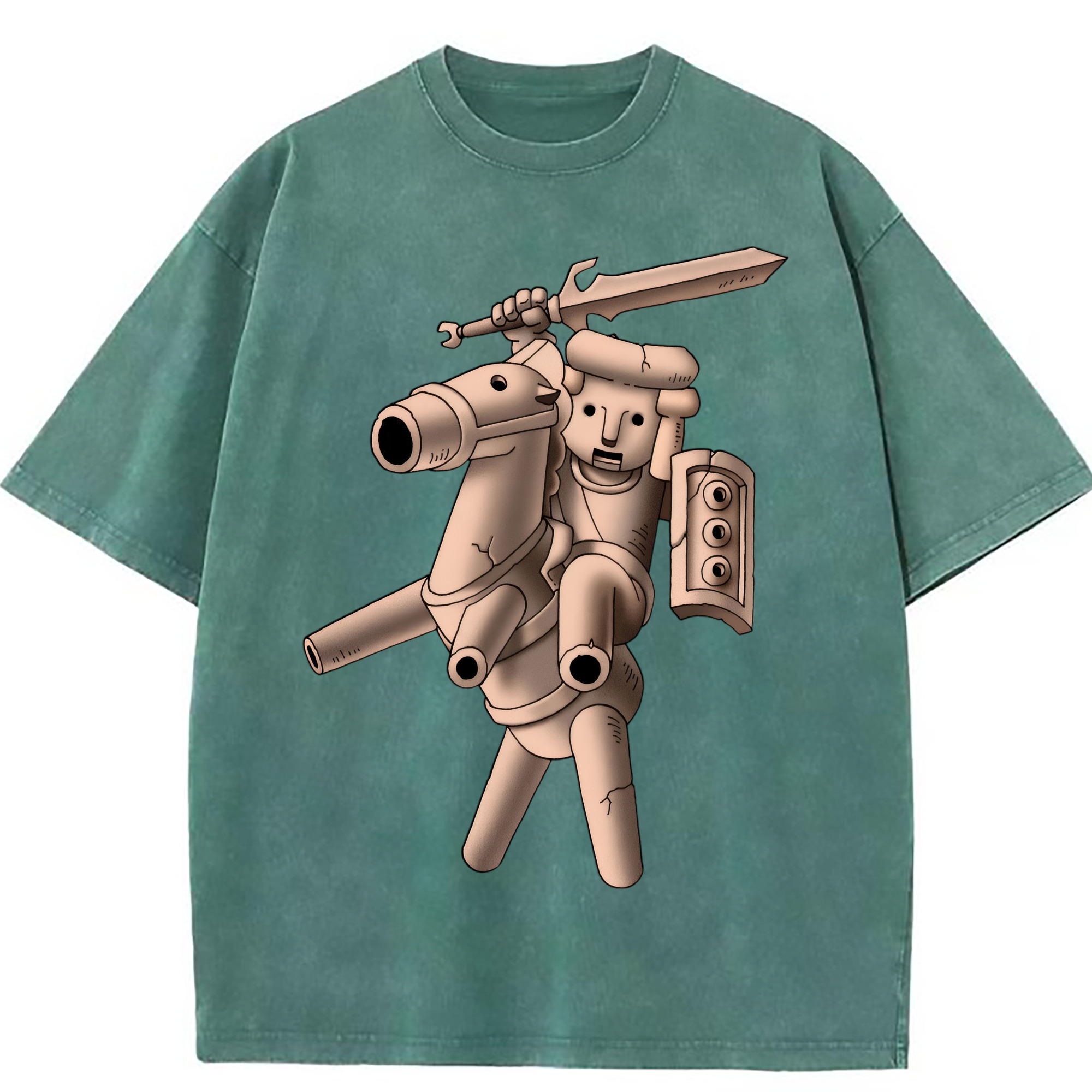 （画像用） ドラゴンクエスト Doragon Kuesuto Dragon Quest 綿100% ヴィンテージ風 半袖Tシャツ（フロントプリント）